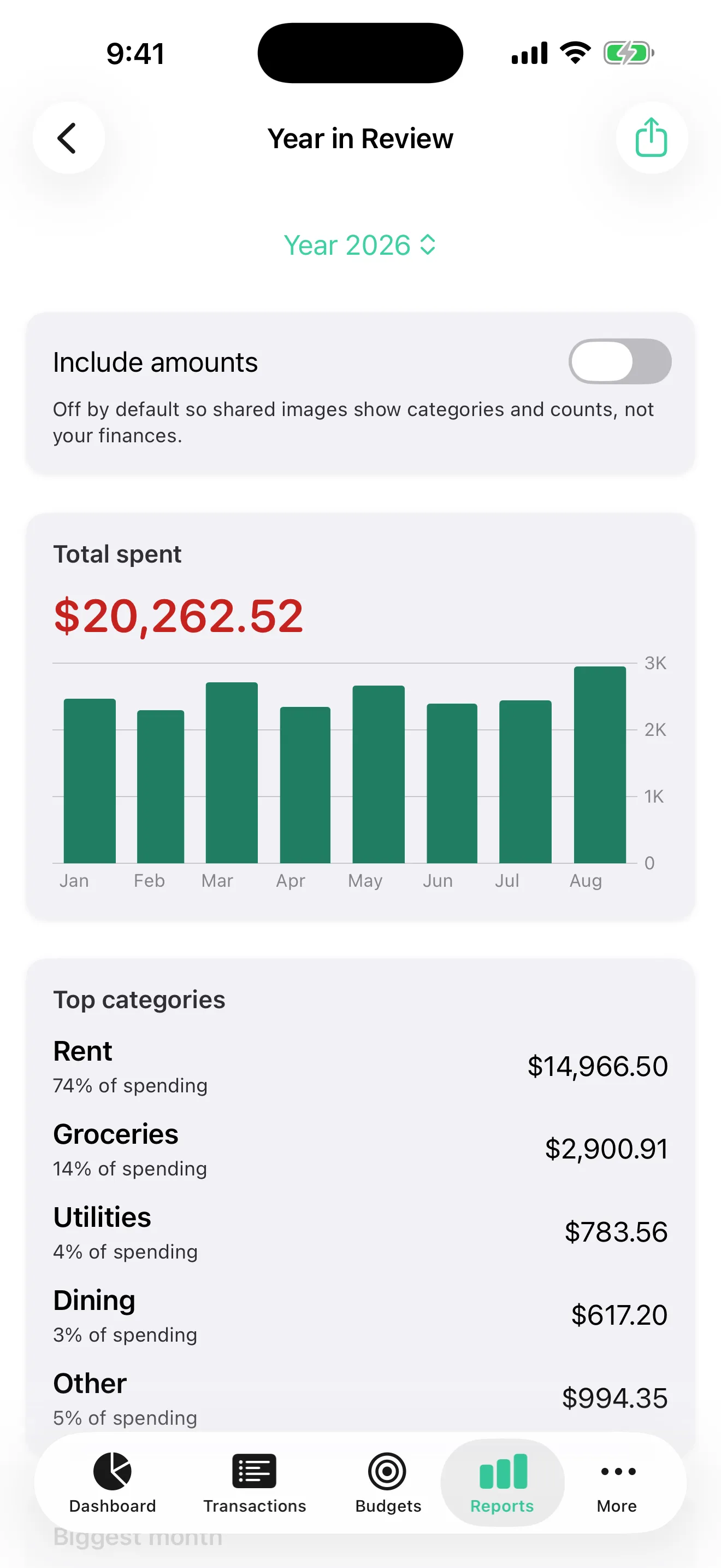Vittora Year in Review on iPhone with private sharing controls and yearly insights
